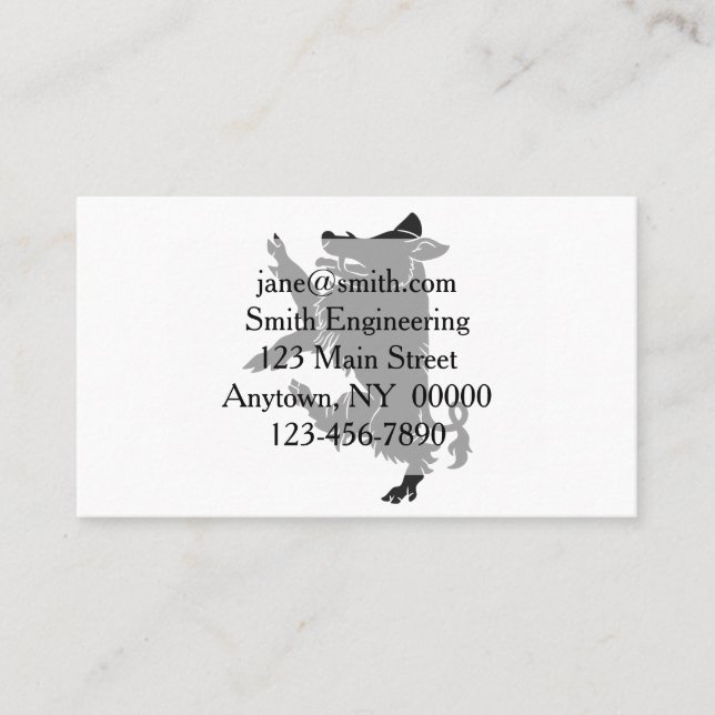Boar  Dancing heraldry  silhouette Business Card (Front)
