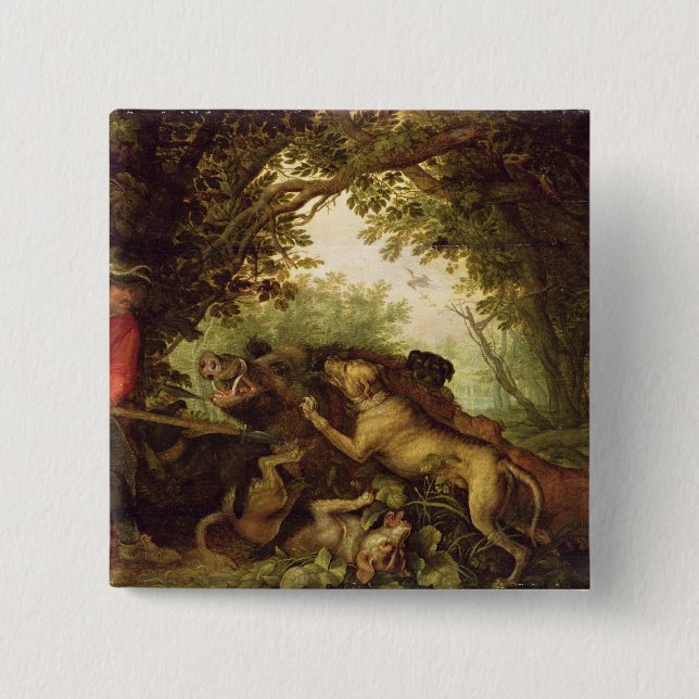 Boar Hunt, 1611 Button (Front)