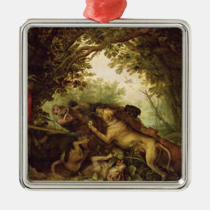 Boar Hunt, 1611 Metal Ornament