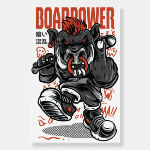 boar power funny animal foam board