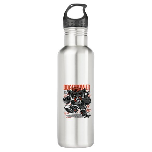 boar power stainless steel water bottle