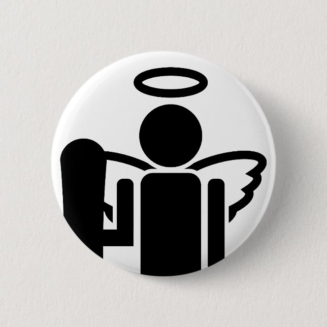 board angel. pinback button (Front)