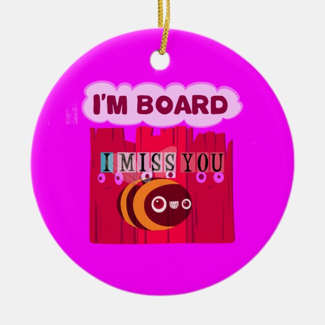 Board Bee Art Print Ceramic Ornament (Front)