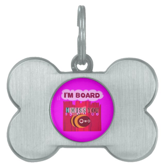 Board Bee Art Print Pet ID Tag (Front)