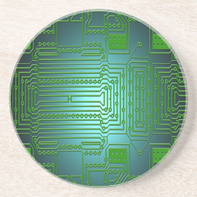 board conductors circuits sandstone coaster (Front)