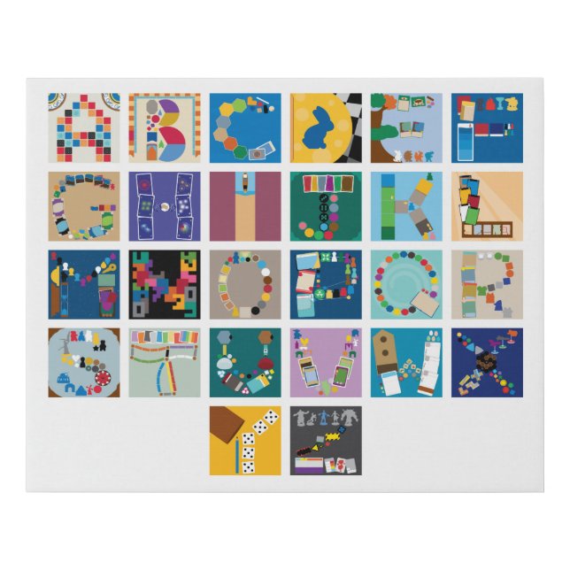 Board Game Alphabet Faux Canvas Print - Horizontal (Front)
