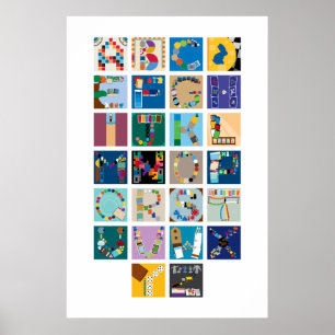 Board Game Alphabet Poster - Vertical