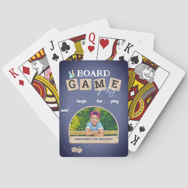 Board Game  Birthday Invitation Poker Cards (Back)