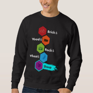 Board Game Brick Wood Rock Wheat & Sheep Sweatshirt