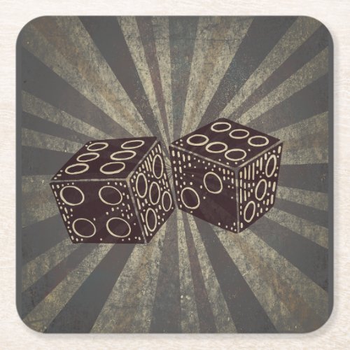 Board Game Dice 1  Square Paper Coaster