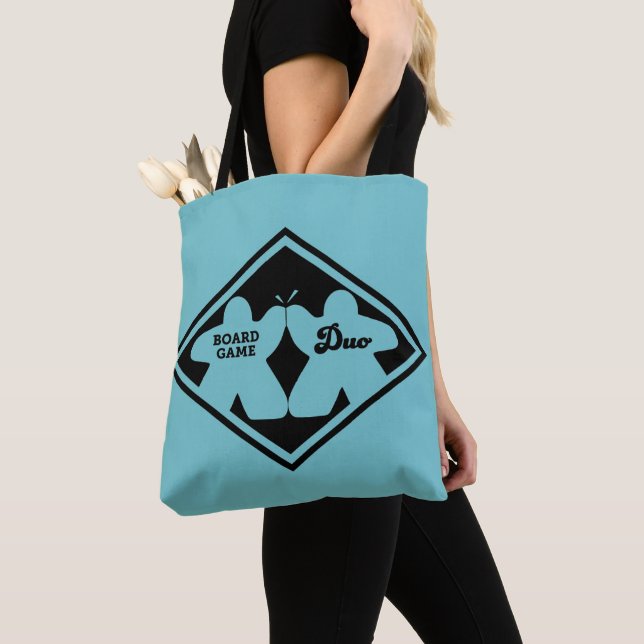 Board Game Duo Black Frame Tote Bag (Close Up)