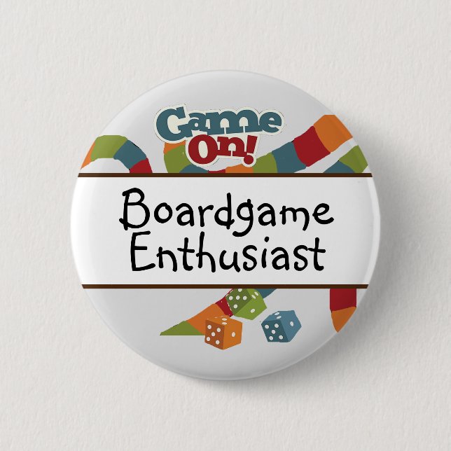 board game enthusiast , games night button (Front)