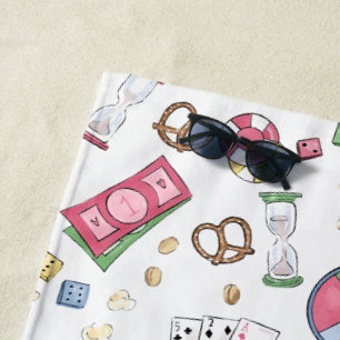 Board Game Family Game Night Family Beach House Towel