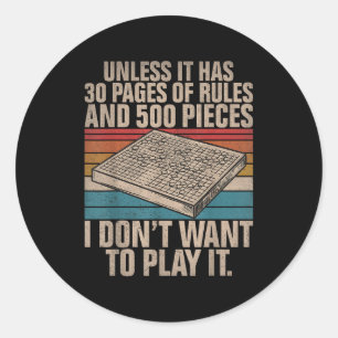 Board Game Joke Funny Board Game  Classic Round Sticker