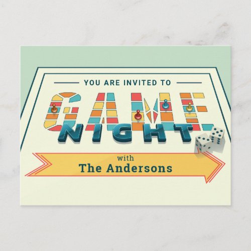 Board Game Night Invite Postcard