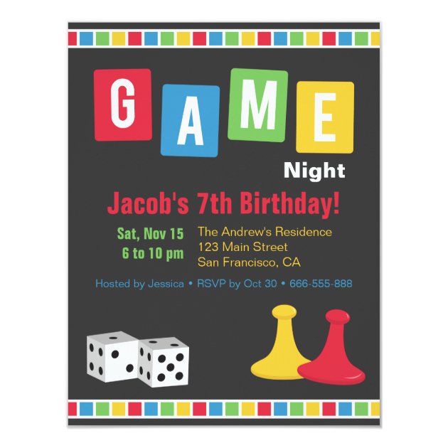 game night party invitations