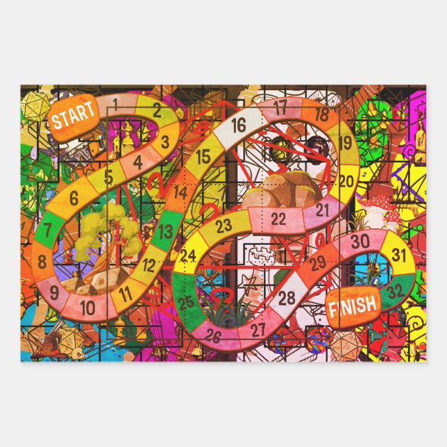 Board Game Wrapping Paper Sheets (Front)