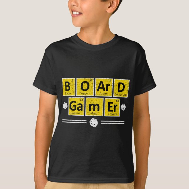 Board Gamer Periodic Table Science Lover Gift T-Shirt (Front)