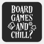 Board Games and Chill Meeple Square Sticker