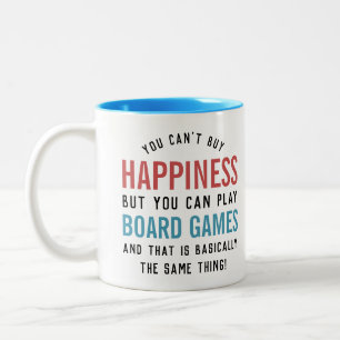 Board Games is Happiness Funny Board Games Lover Two-Tone Coffee Mug