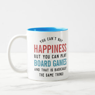 Board Games is Happiness Funny Board Games Lover Two-Tone Coffee Mug
