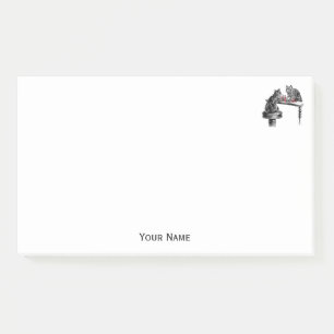 Board Games Two Cats playing Chess Match Red Post-it Notes