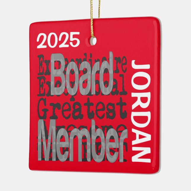 Board Member Extraordinaire CUSTOM Ceramic Ornament (Left)