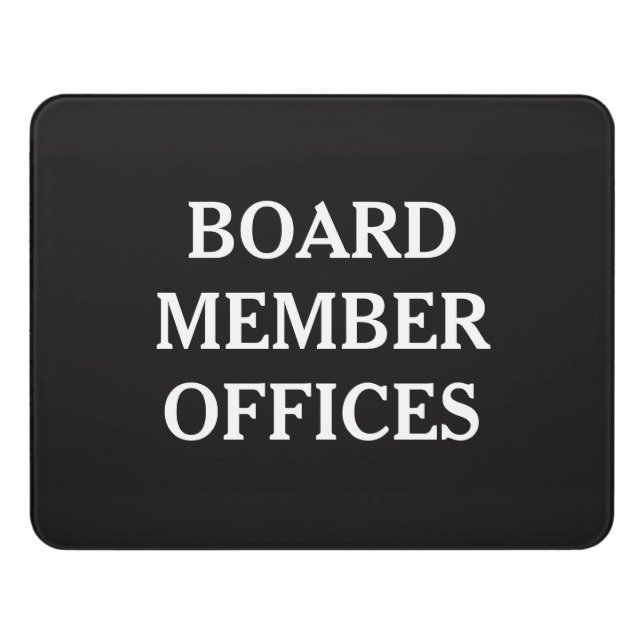Board Member Offices Door Sign (Contemporary Front)
