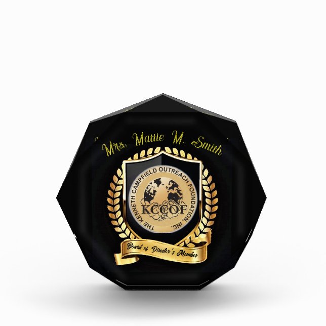 Board of Directors Member Acrylic Award (Front)