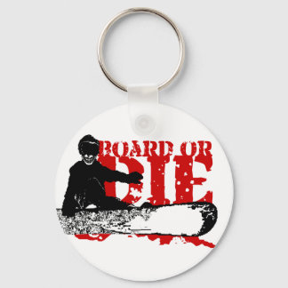 board or die. skeleboarder. keychain