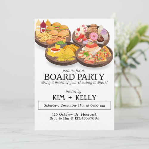 Board Party Birthday Party Charcuterie board Invitation