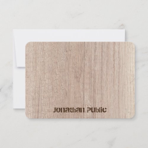 Board Plank Wood Look Distressed Text Elegant Note Card