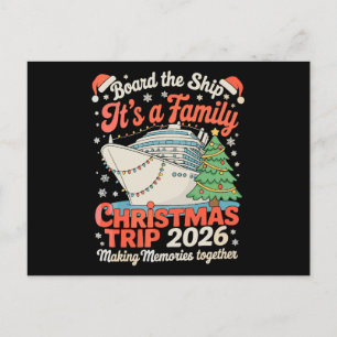 Board The Ship It's A Family Christmas Trip 2026 Holiday Postcard