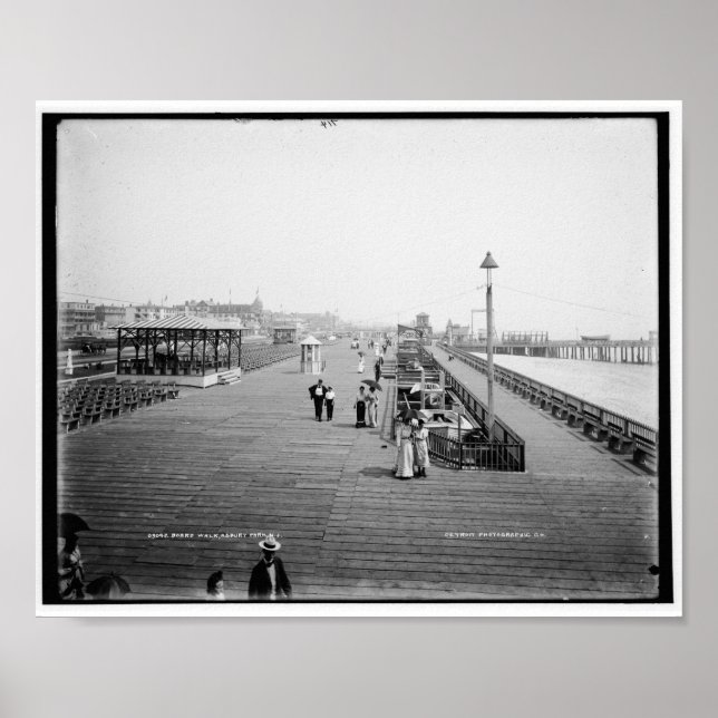 Board Walk, Asbury Park, New Jersey Vintage Poster (Front)