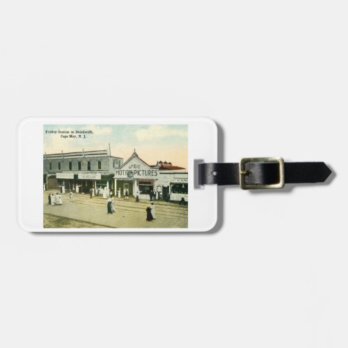 Board Walk Cape May New Jersey Vintage Luggage Tag