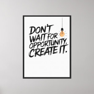 Board with a motivational sentence canvas print