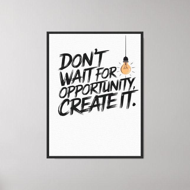 Board with a motivational sentence  canvas print (Front)