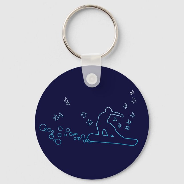 board with birds and bubbles. keychain (Front)