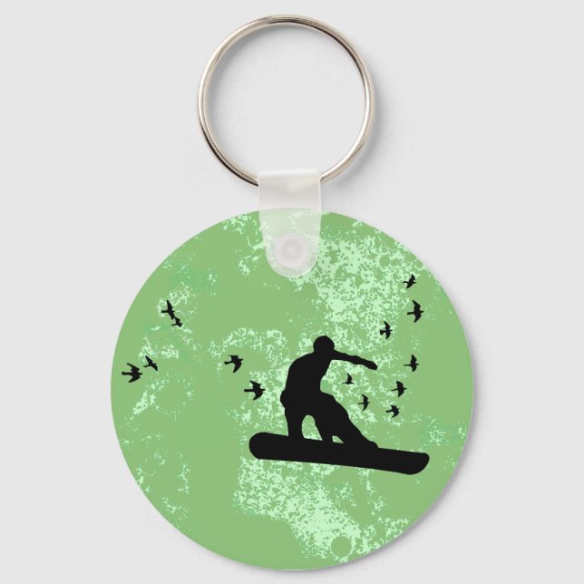 board with birds. keychain (Front)