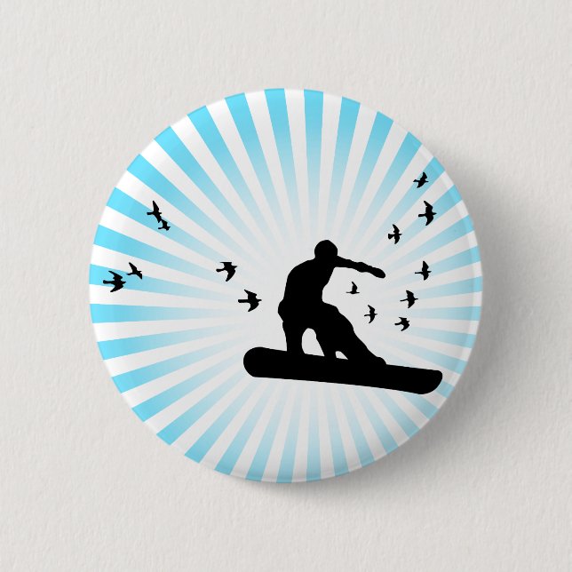 board with birds. pinback button (Front)