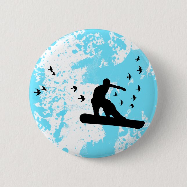 board with birds. pinback button (Front)