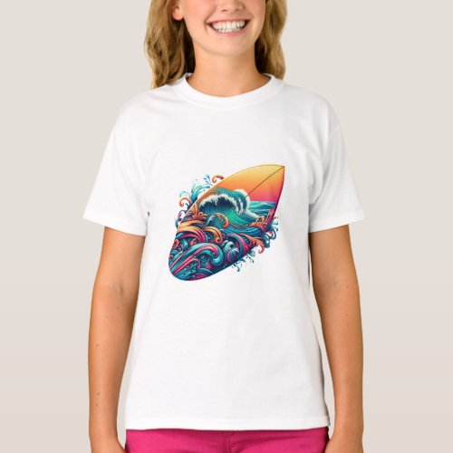 board with waves T_Shirt