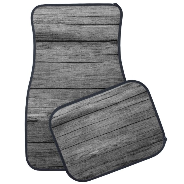 Board wood gray grain texture car floor mat (Set)