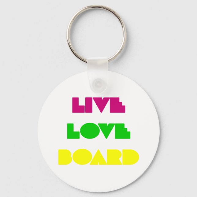 BoardChick Live Love Board Keychain (Front)