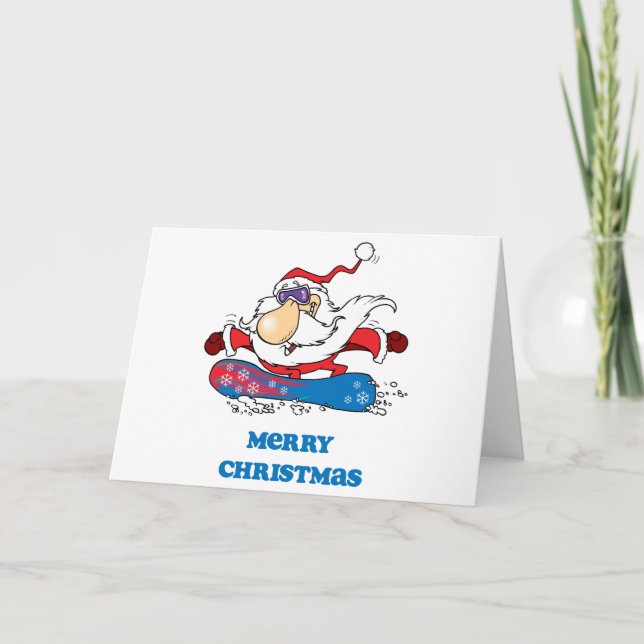 BoardChick Santa Merry Christmas Holiday Card (Front)