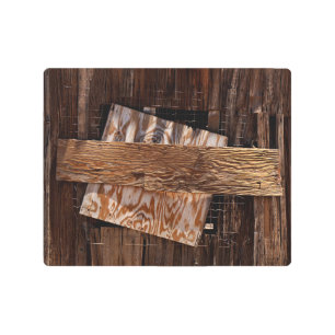 Boarded Up Old Wooden House Window Metal Print