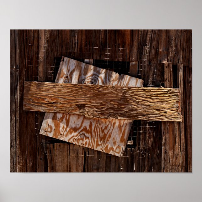 Boarded Up Old Wooden House Window Poster (Front)