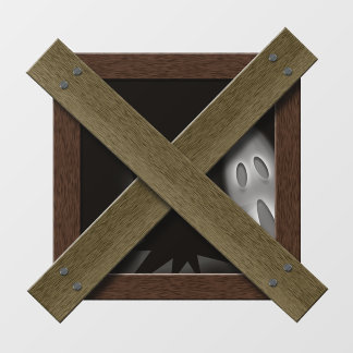 Boarded Up Window With Ghost Halloween Wall Decal