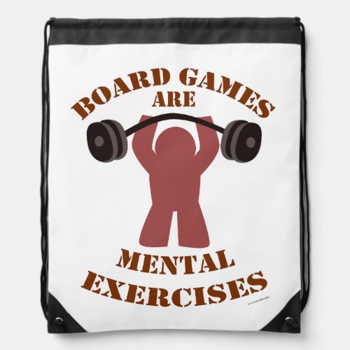 Boardgames are Mental Exercise Funny Game Meeple Drawstring Bag