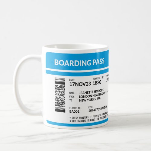 Boarding Pass 5000x1958 blue SFR Coffee Mug